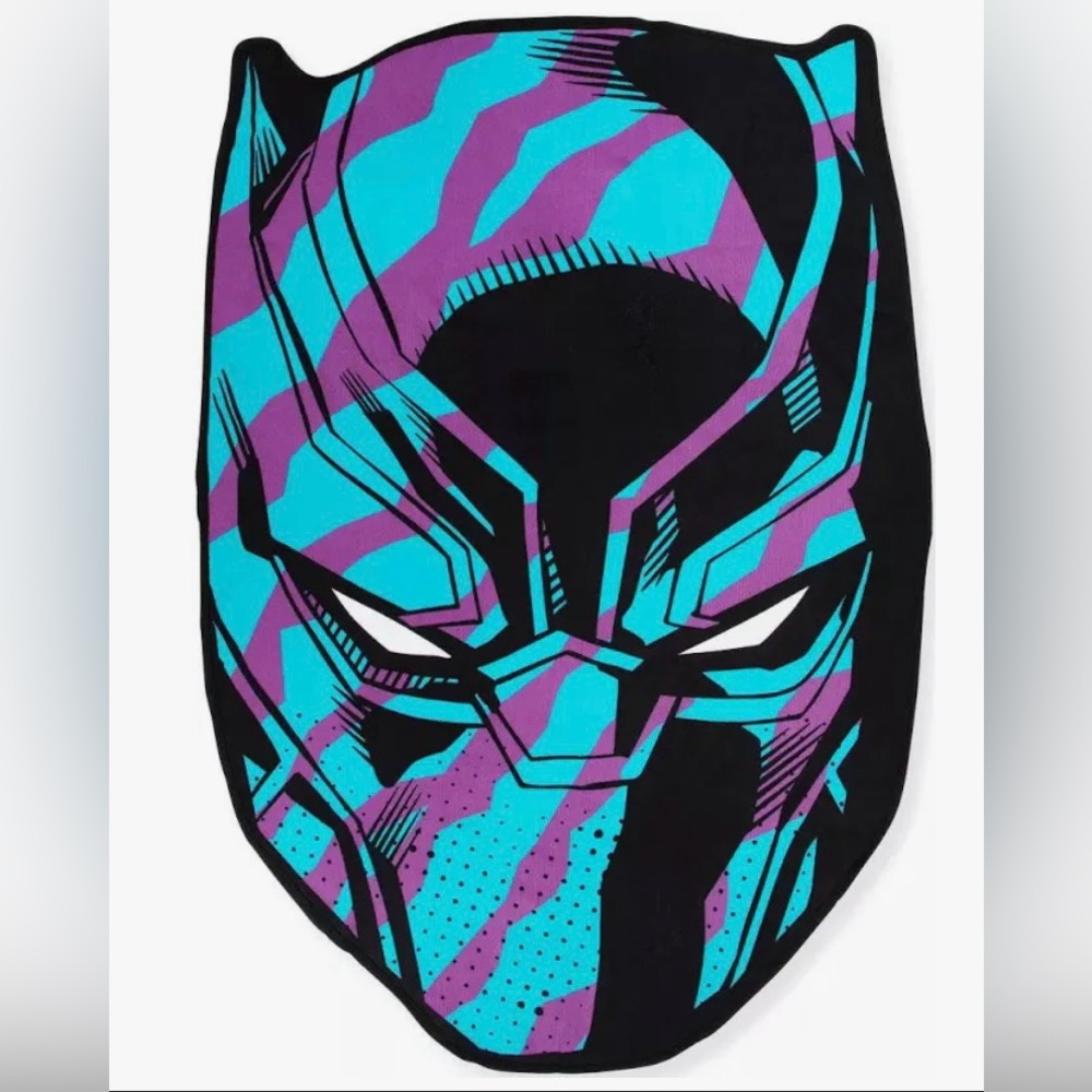 AVENGERS Marvel Black Panther Mask Shaped Large Beach Towel Super Hero